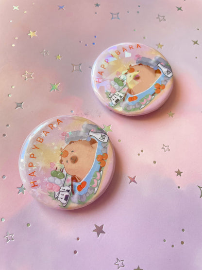 Capybara Button | Happybara Badge