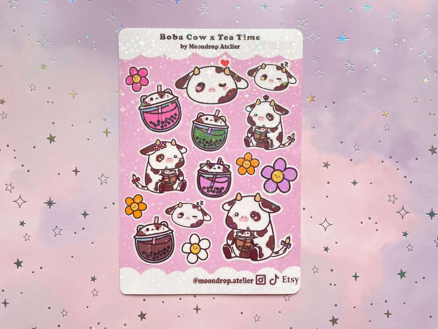 Bubble Tea Cow Stickersheet