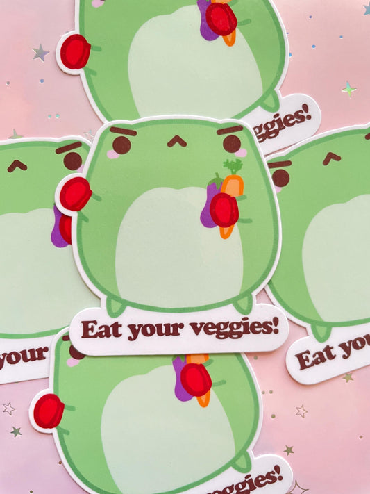 Vegetarian Frog Sticker | Eat Your Veggie Sticker