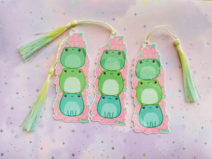 Sakura Frog Bookmark | One sided printed & laminated | Holographic