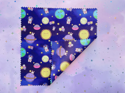 Bunny Astronaut Planet Microfiber Cloth |Double sided
