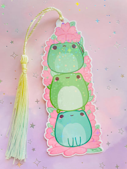 Sakura Frog Bookmark | One sided printed & laminated | Holographic
