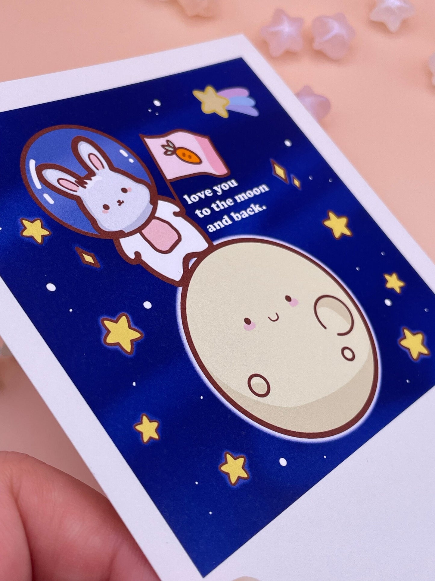 Bunny Astronaut Moon Artprint | Polaroid Size