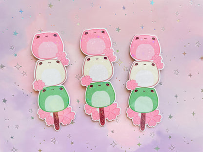 Dango Frog Sticker | Sakura Dango Dessert Vinyl Sticker