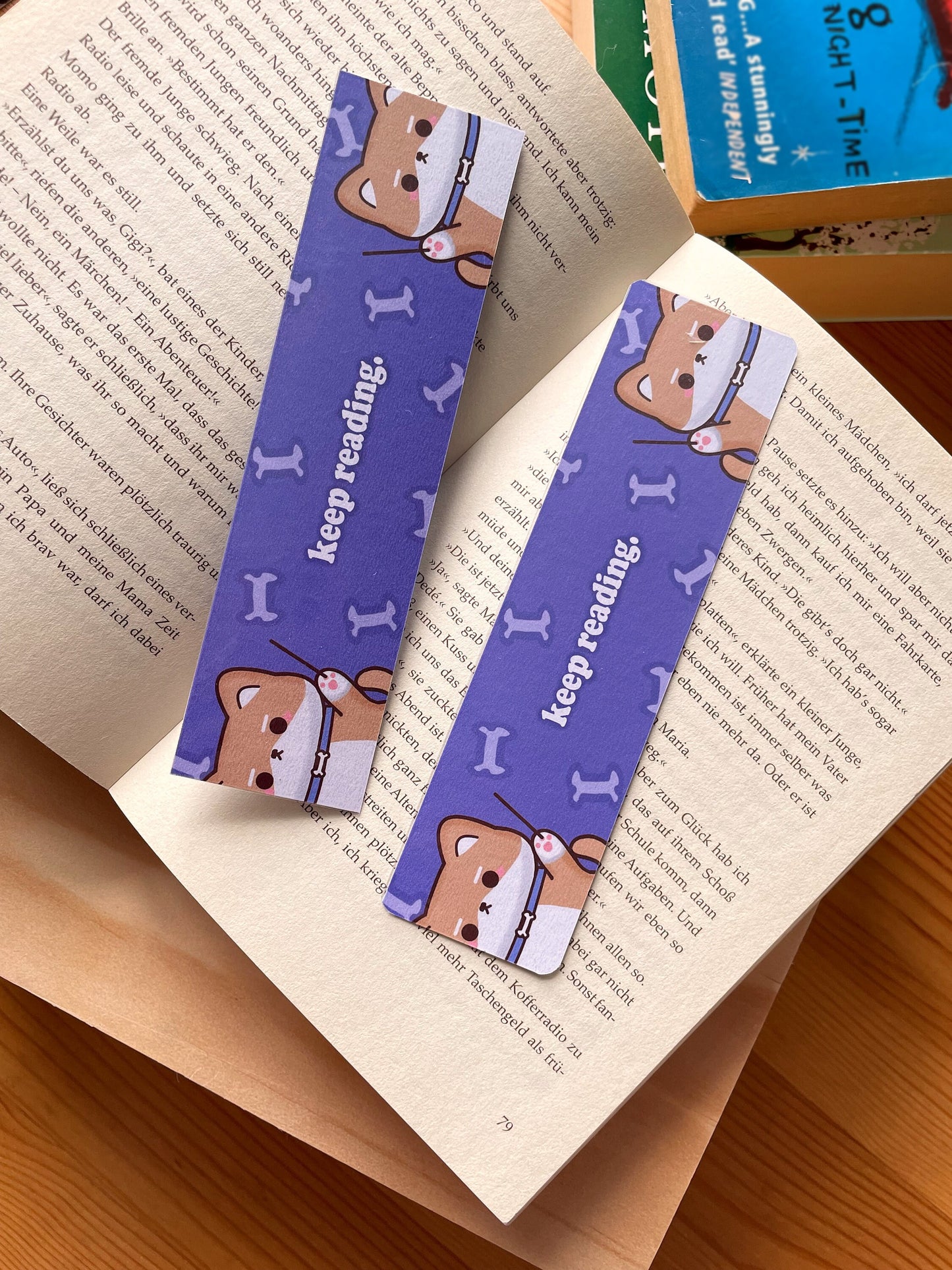 Daruma Shiba Inu Bookmark | double sided