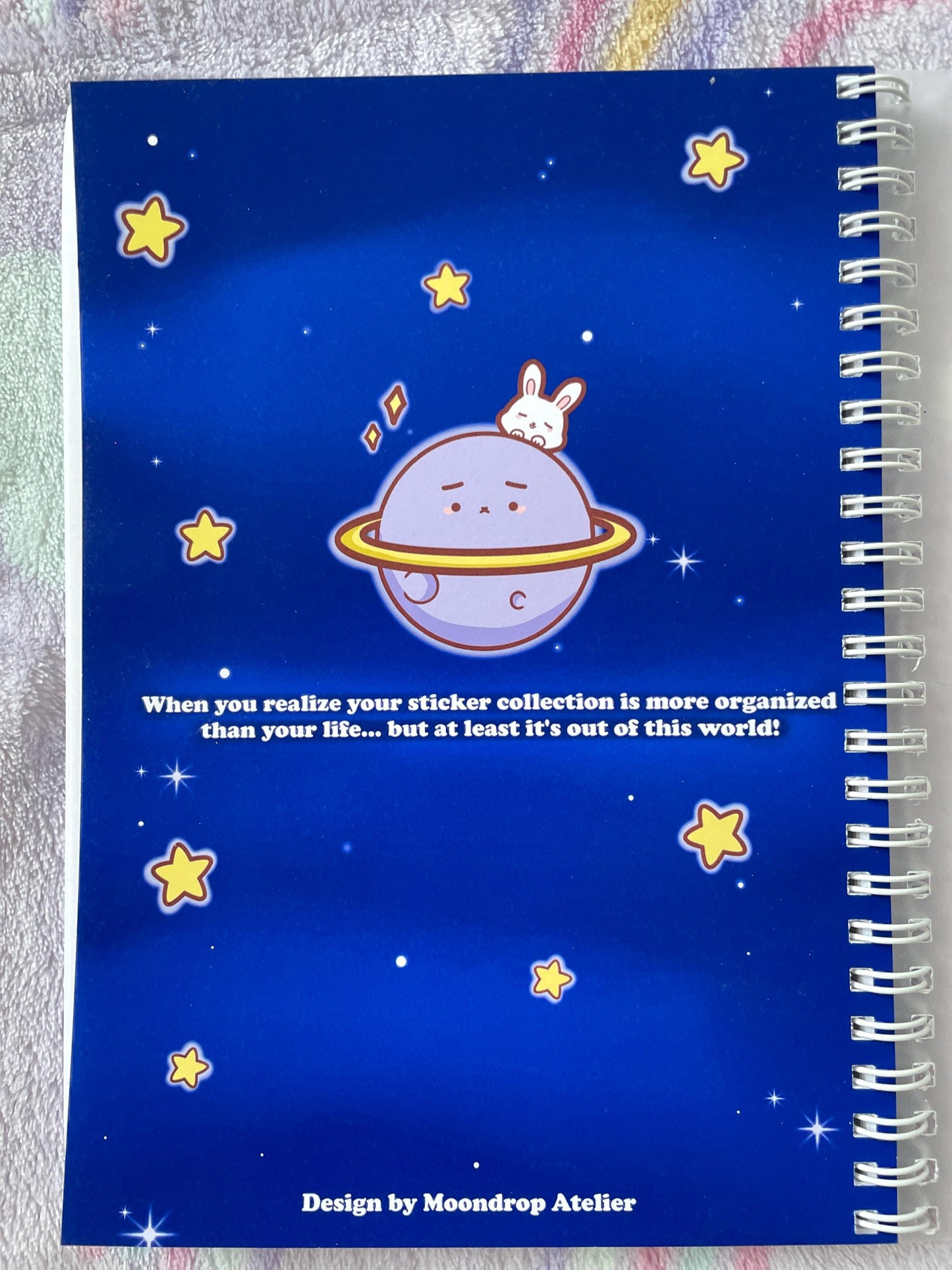 Bunny Astronaut Planet Sticker Album | Reusable Stickerbook | DIN A5