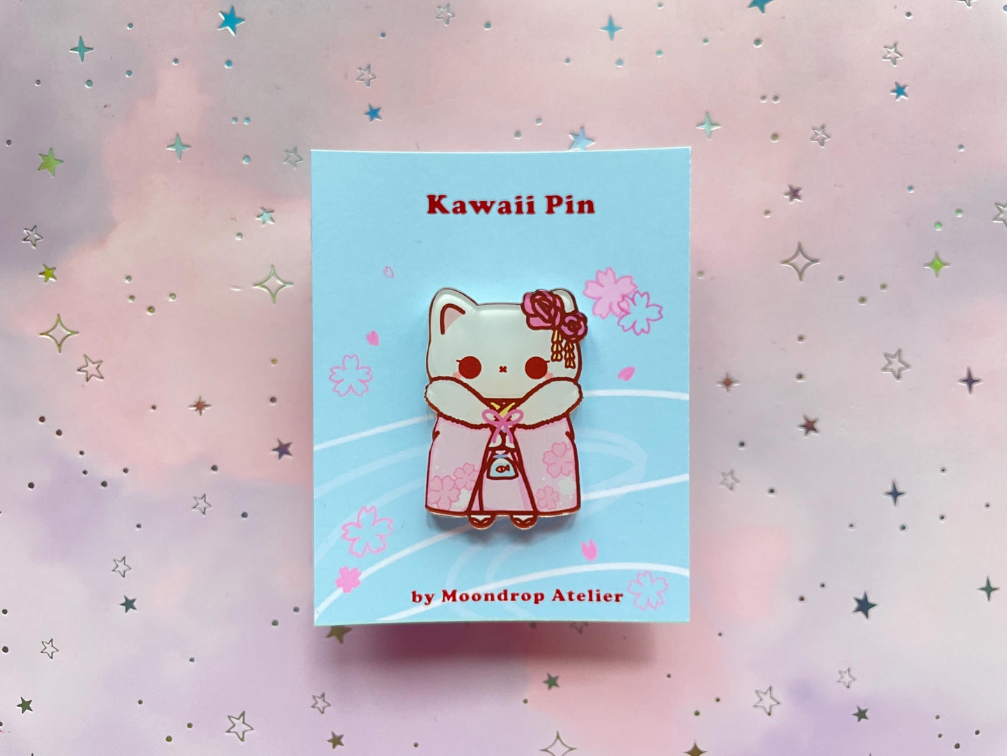 Sakura Kimono Cat Pin