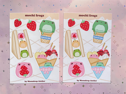 Mochi Strawberry Frog Stickersheet | Japanese Dessert Vinyl Stickers