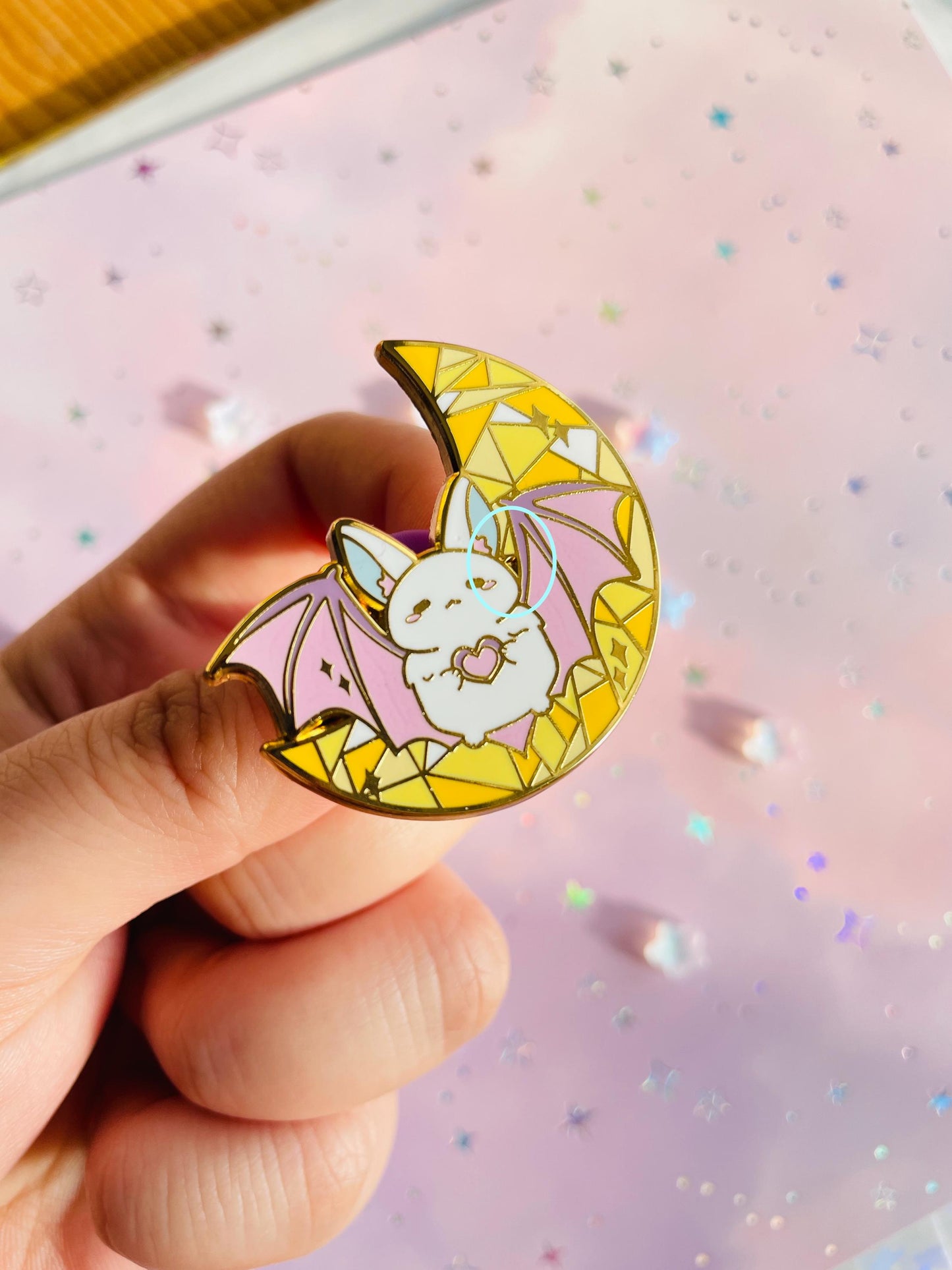 Bat Moon Hard Enamel Pin | B Grade
