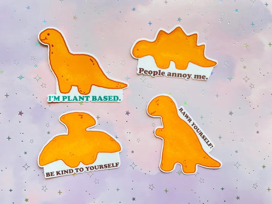 Dino Nugget Sticker | Dinosaur Vinyl Sticker Set