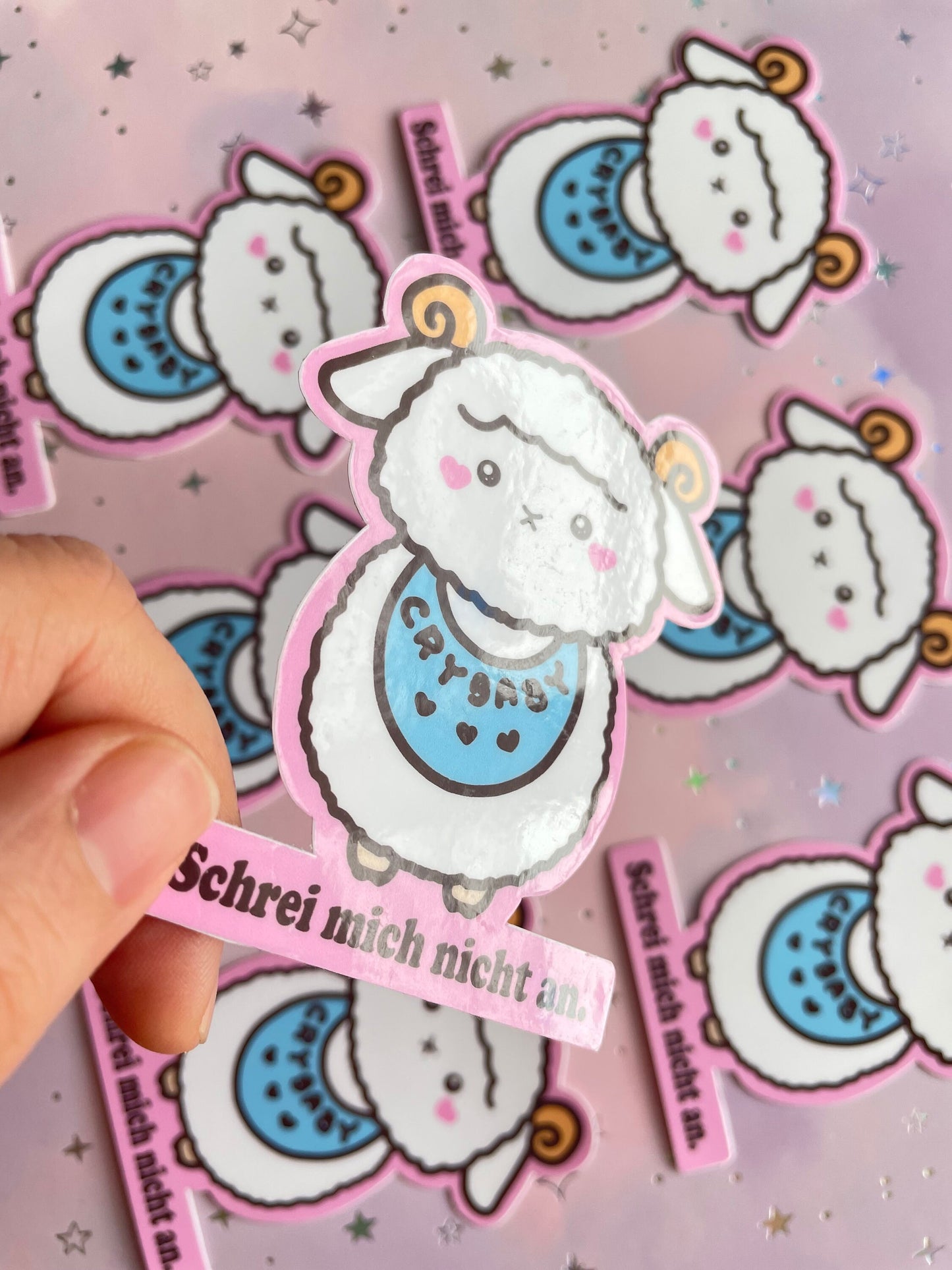 Crybaby Schaf Sticker "Schrei mich nicht an" | Kawaii Sheep Sticker