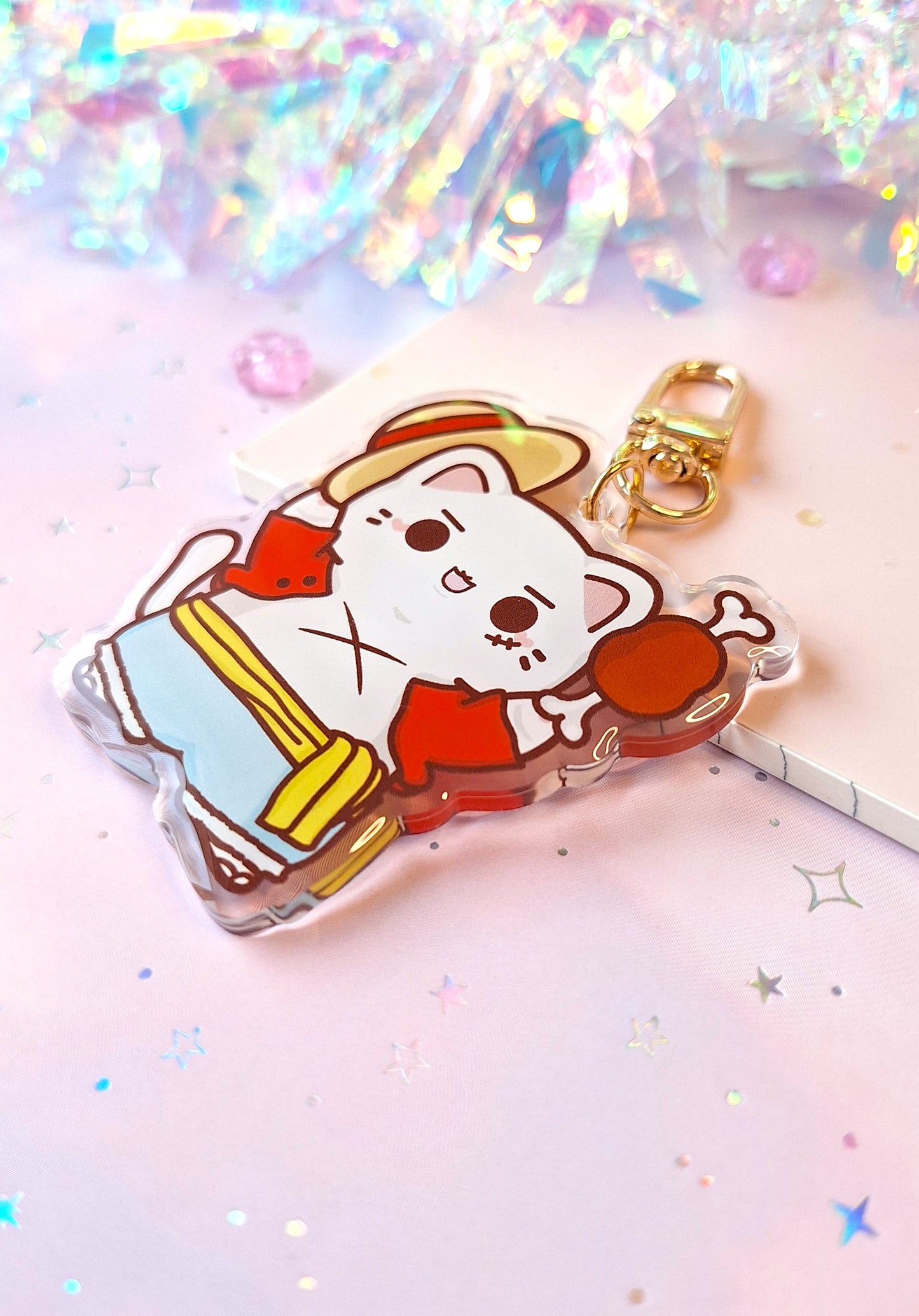 Ruffy One Piece Cat Keychain