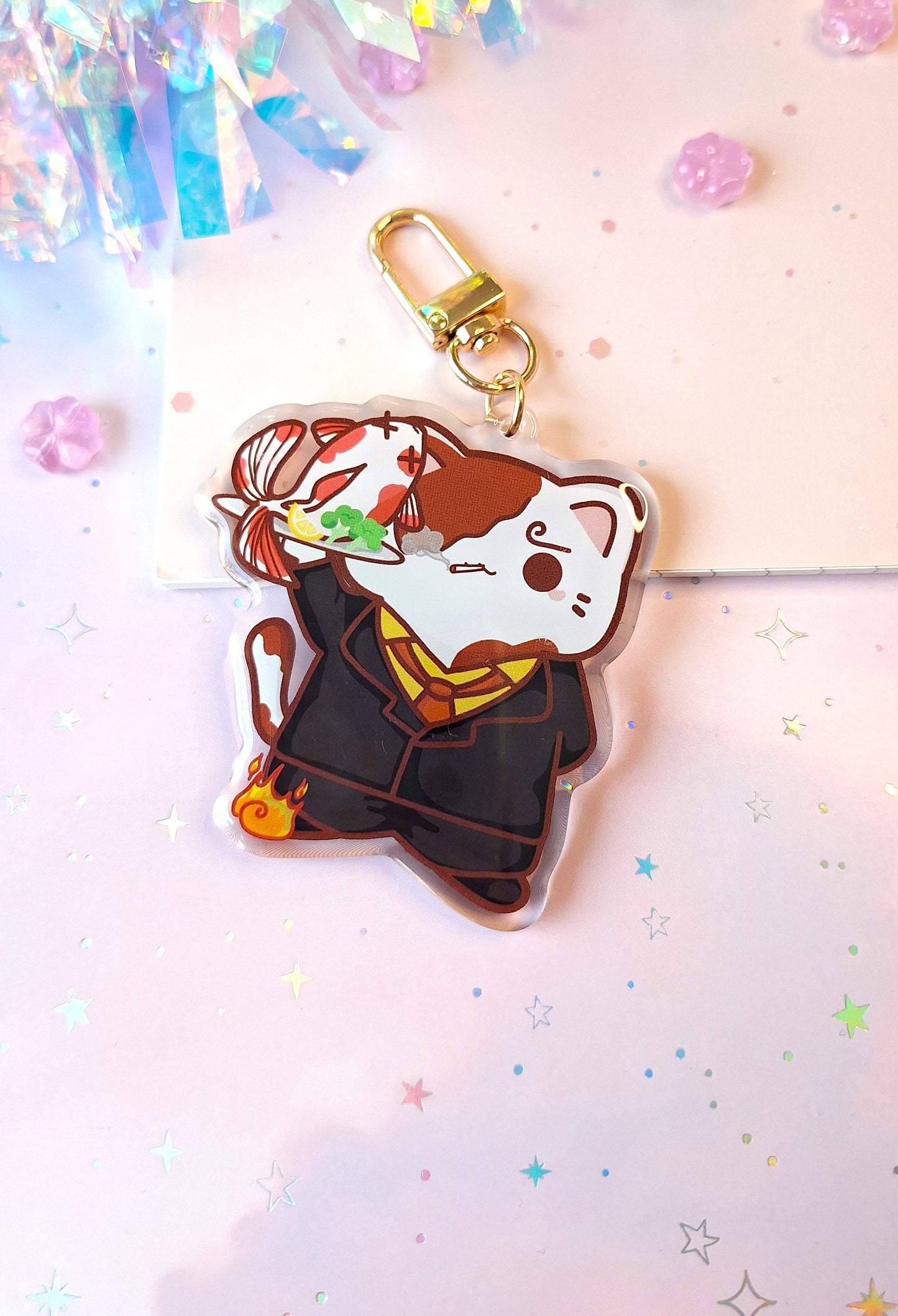 Sanji One Piece Cat Keychain
