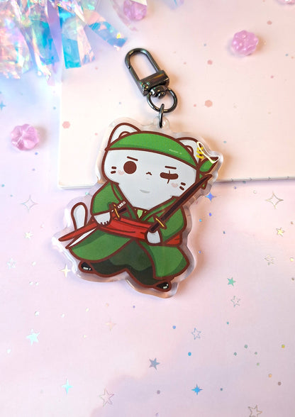 Zoro One Piece Cat Keychain